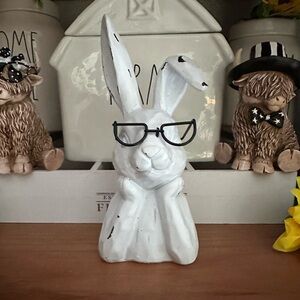 Hobby Lobby rabbit with glasses.